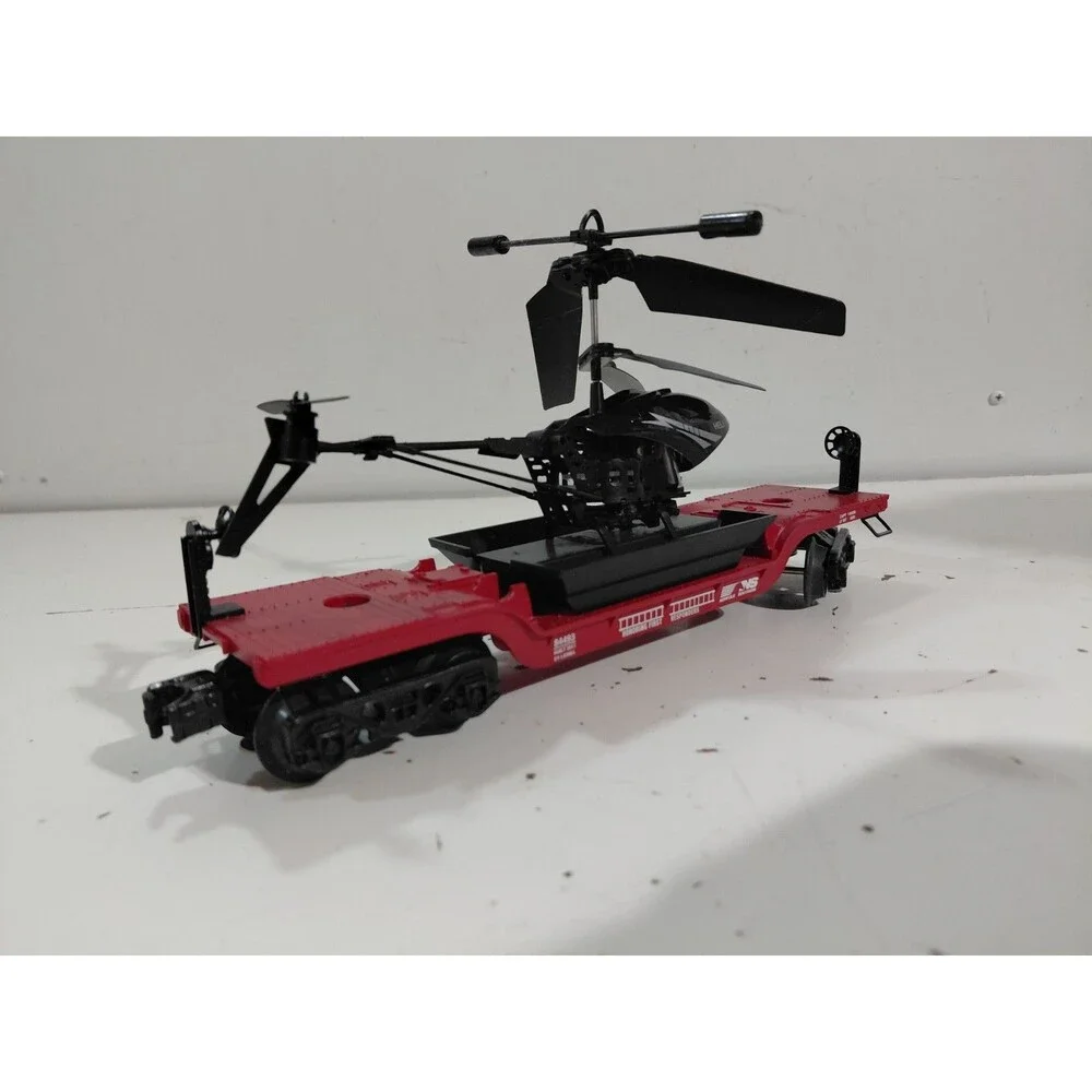 Lionel 6-84493 O Gauge Model Railroad Norfolk Southern Flat Car w/RC Helicopter